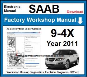 SAAB 9-4X Workshop Repair Service Manual Year 2011