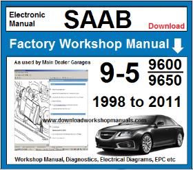 SAAB 9-5 Workshop Repair Service Manual 1998 to 2011