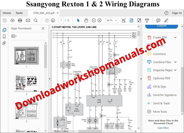 Ssangyong Rexton 1 and 2 Wiring Diagrams