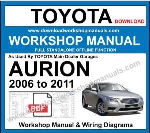 Toyota Aurion Workshop Repair Manual 2006 to 2011