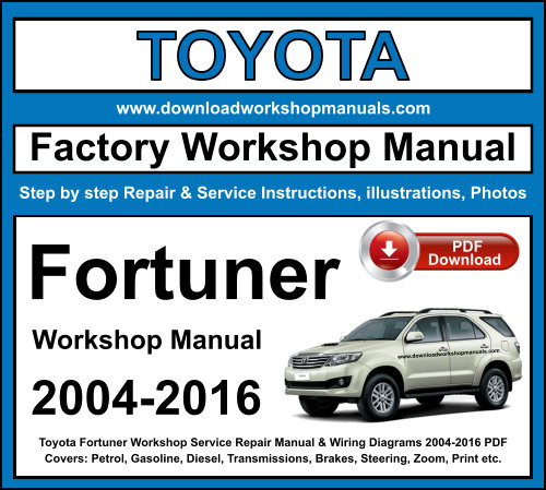 Toyota Fortuner Workshop Repair Manual Download 2004-2016