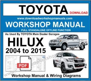 Toyota Hilux Workshop Repair Manual 2004 to 2020