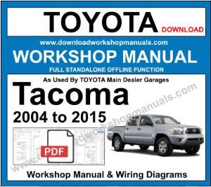 Toyota Tacoma Workshop Repair Manual 2004 to 2015