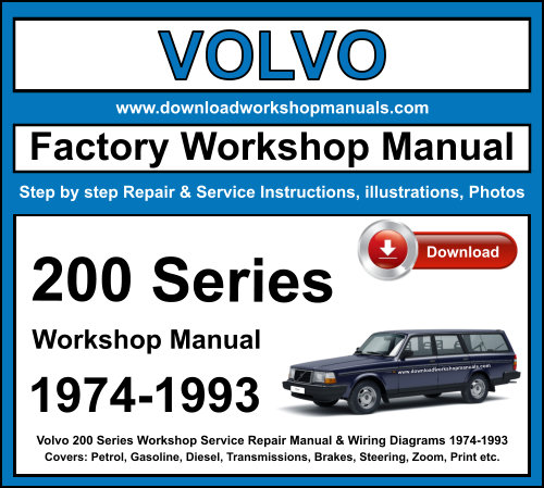 Volvo 200 Series Workshop Repair Manual Download 1974-1993