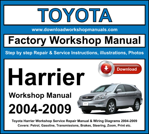 Toyota Harrier Workshop Repair Manual Download 2004-2009